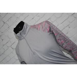 Nike Pro Combat Shirt Womens Size Medium Fitted 1/4 Zip Dri-Fit Performance Gray